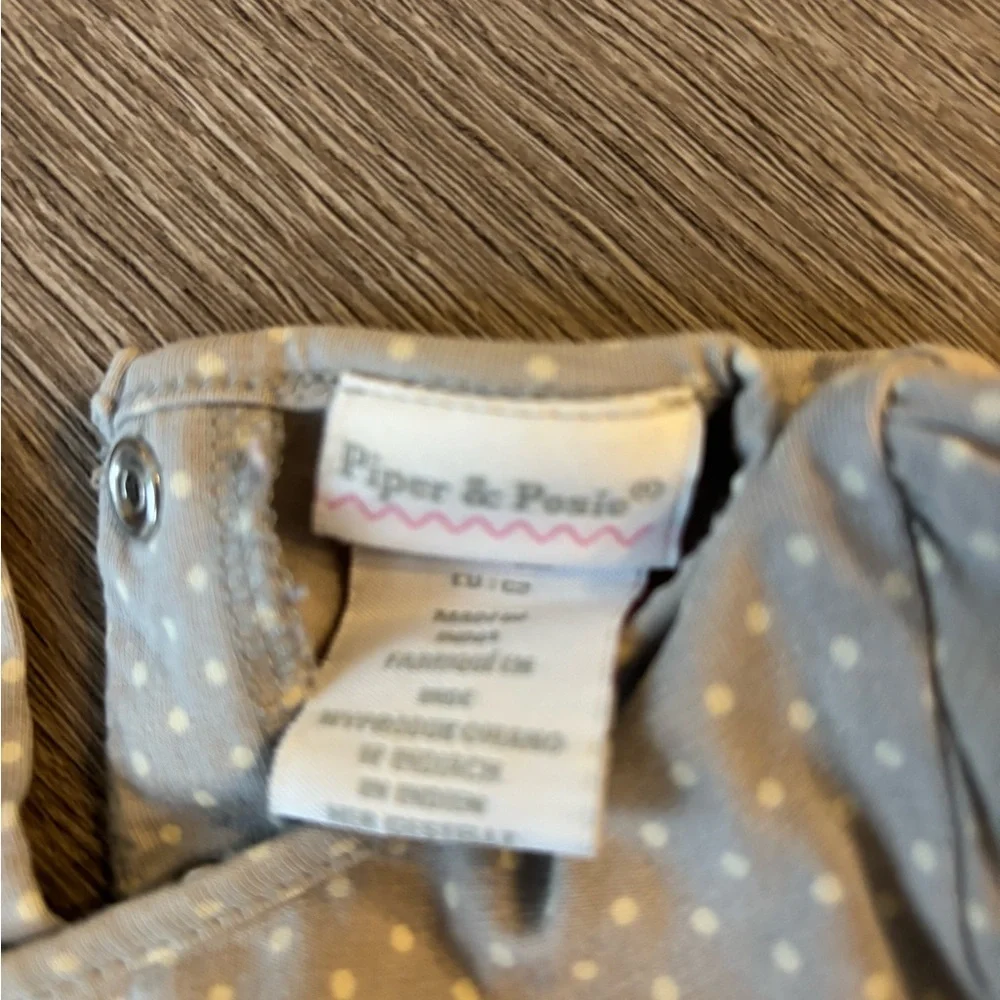 Gray Polka Dot Kids Casual Dress